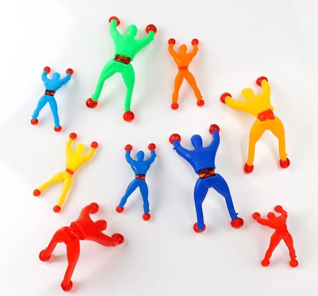 Pack Of 20 Sticky Spider Man Climbing Wall Toy For Kids Sticky Wall Climbers Spider Men Toys (Random color) View Gallery - Pakistan