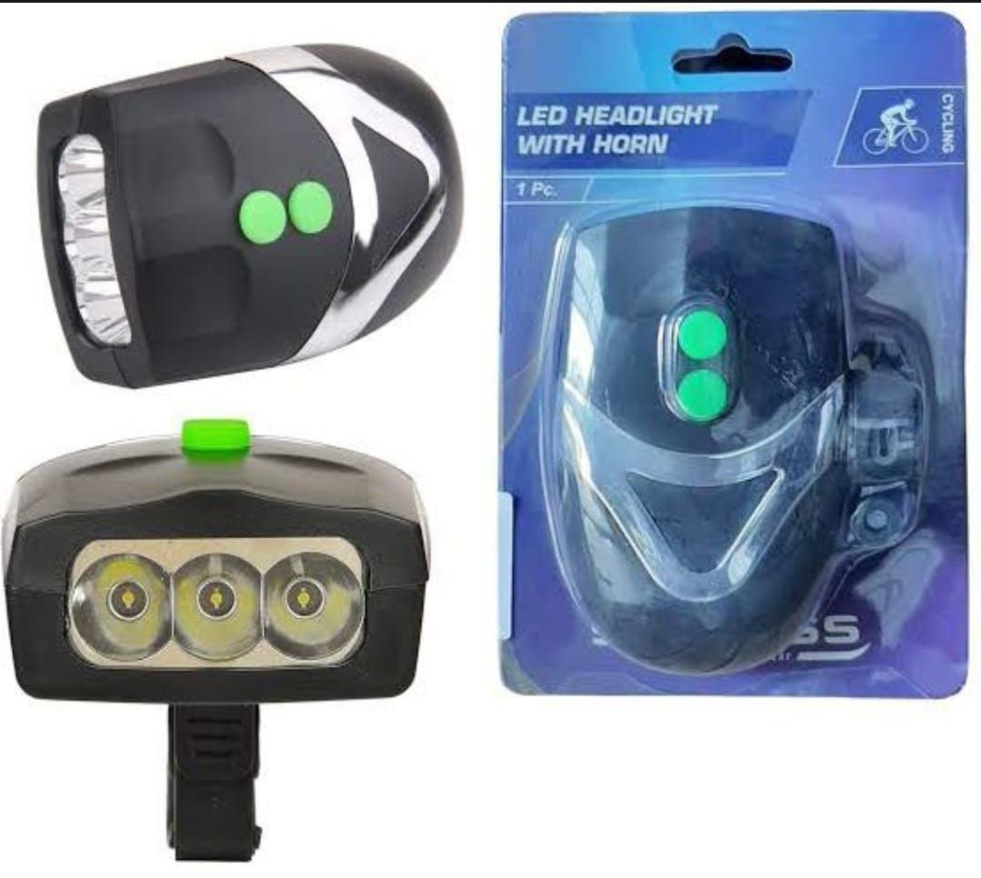 3 LED Bicycle Front Head light &amp;amp; bell siren alarm hooter / cycle light generic