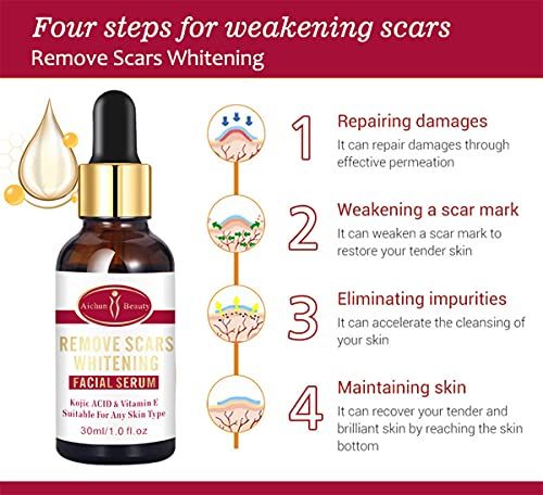 AICHUN BEAUTY Scar Removal Facial Serum Pimples Stretch Marks Face Moisturizing Body Remove Scars Kojic Acid Vitamin E 30ml View Gallery - Pakistan