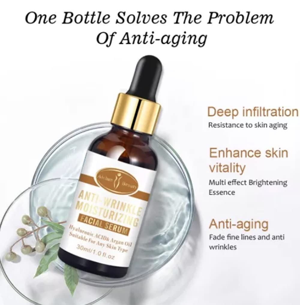 AICHUN BEAUTY Anti-Wrinkle Moisturizing Facial Serum - Hyaluronic Acid, Argan Oil - 2in1 Care - 30ml View Gallery - Pakistan