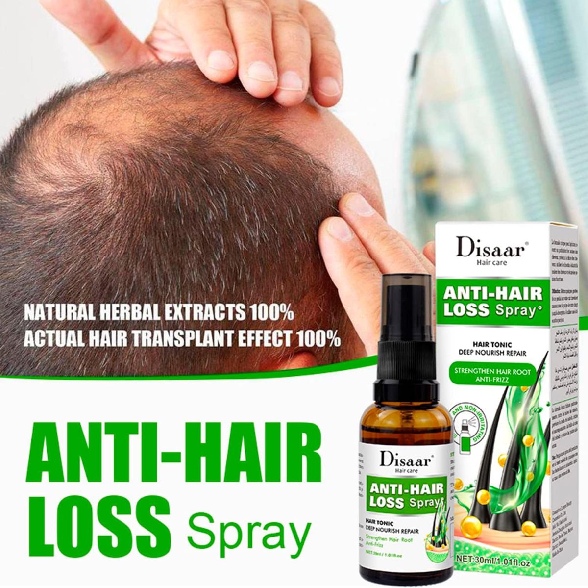 Anti-Hair Loss Spray Tonic Deep Moisturize Nourish Repair Strengthen Hair Root Anti-Frizz Care 30ml View Gallery - Pakistan