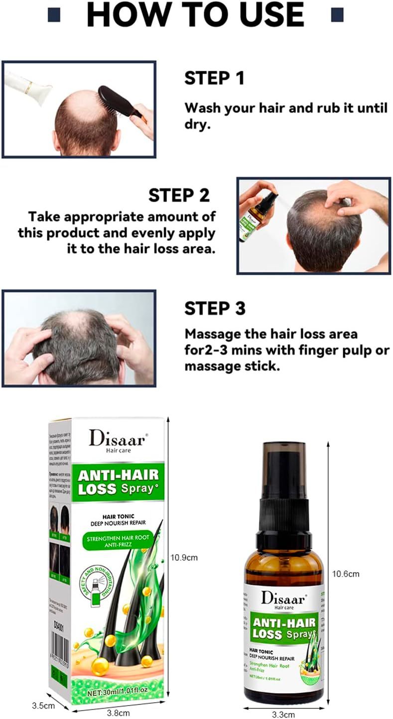 Anti-Hair Loss Spray Tonic Deep Moisturize Nourish Repair Strengthen Hair Root Anti-Frizz Care 30ml View Gallery - Pakistan