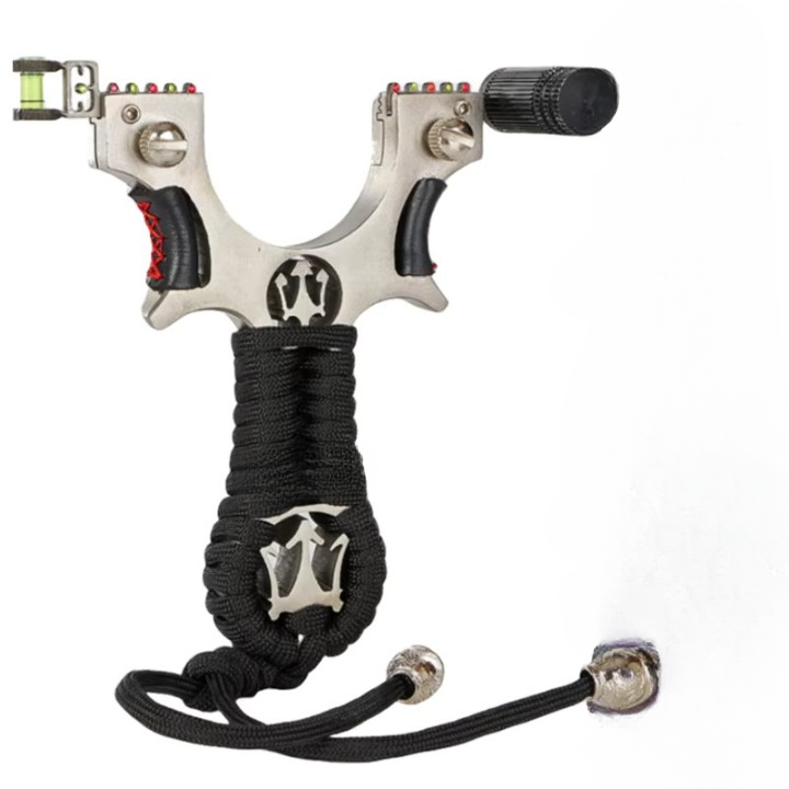 The Ultimate Slingshot Lot Imported Full Stainless Steel Body Laser Slingshot with Flat Rubber Band (Random design)