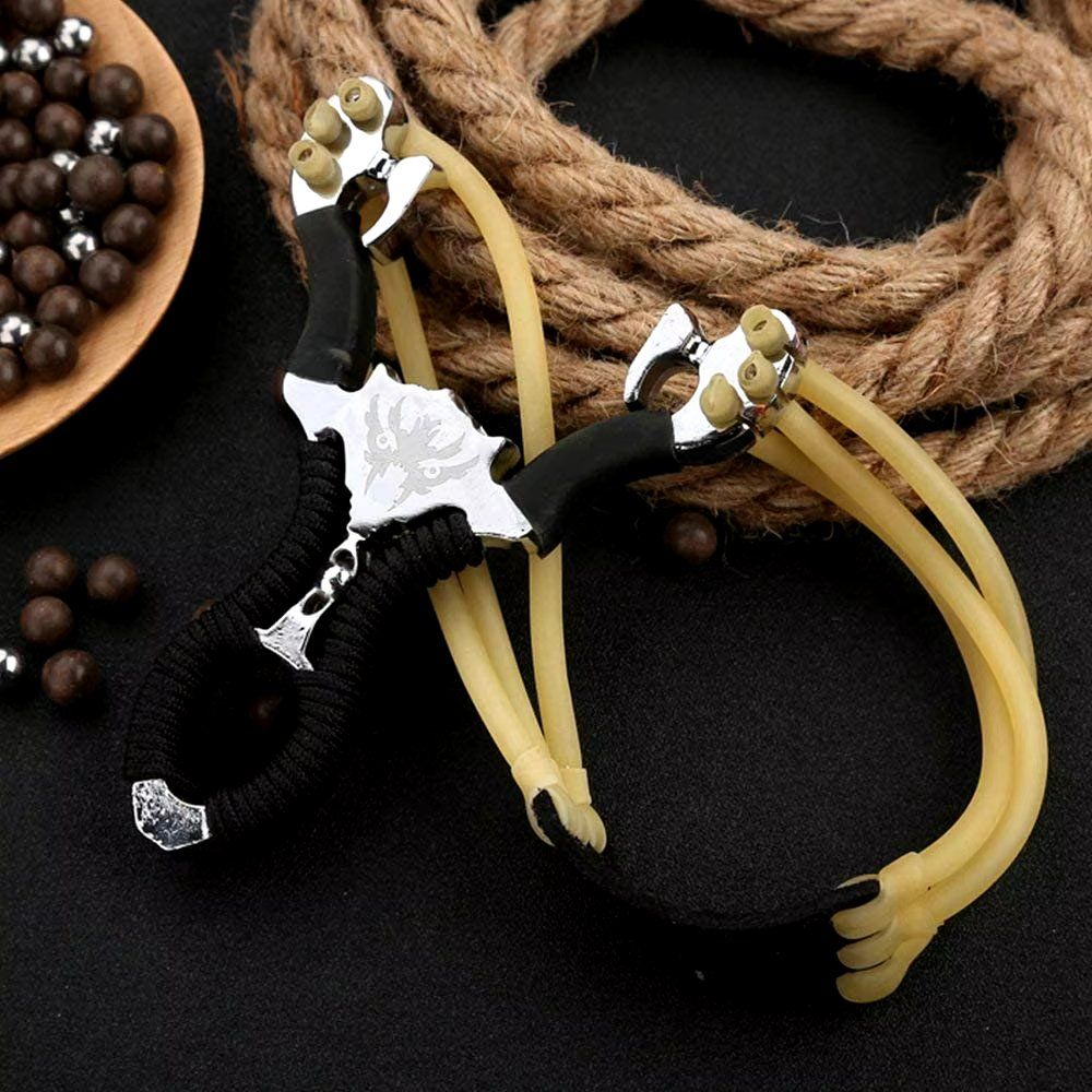 The Ultimate Slingshot Lot Imported Full Stainless Steel Body Laser Slingshot with Flat Rubber Band (Random design) View Gallery - Pakistan