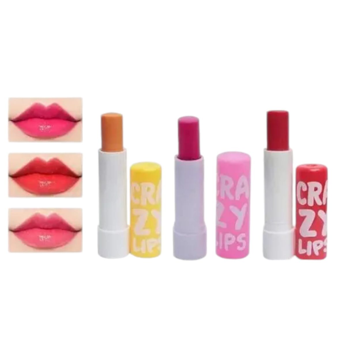 12 PC Crazy Lips Lip Balm ( Multicolour ) View Gallery - Pakistan