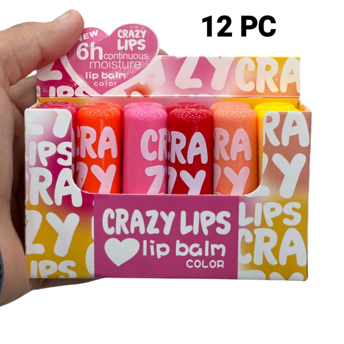 12 PC Crazy Lips Lip Balm ( Multicolour ) View Gallery - Pakistan