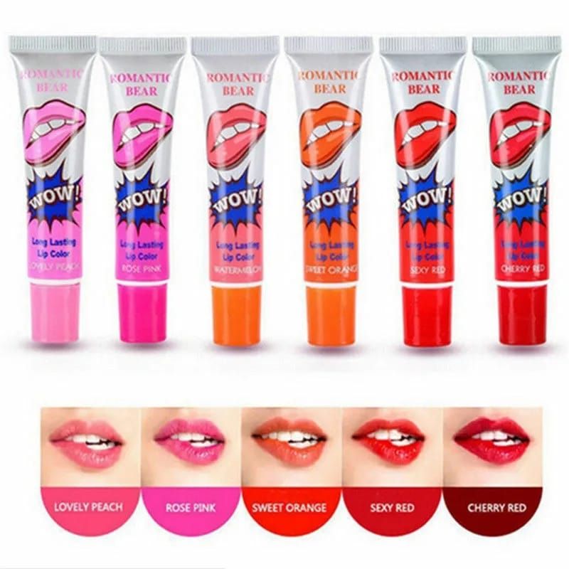 (pack of 6 ) 6pcs Peel Off Liquid Lipstick Waterproof &amp; Long Lasting Lip Tint View Gallery - Pakistan