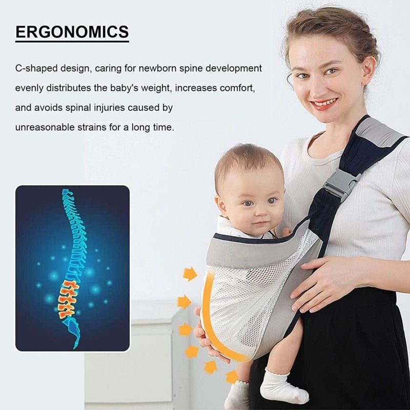 Baby Carrier, Ergonomic Baby Strap one Shoulder Labor-Saving Polyester Baby Half Wrapped Sling (Random Color) View Gallery - Pakistan