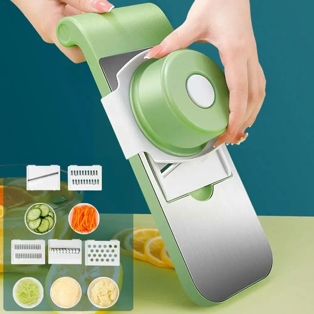 5in1 vegetable cutter  Stainless Steel Multifunctional   Grater For Vegetables Slicers Shredders Peeler  (random color) View Gallery - Pakistan