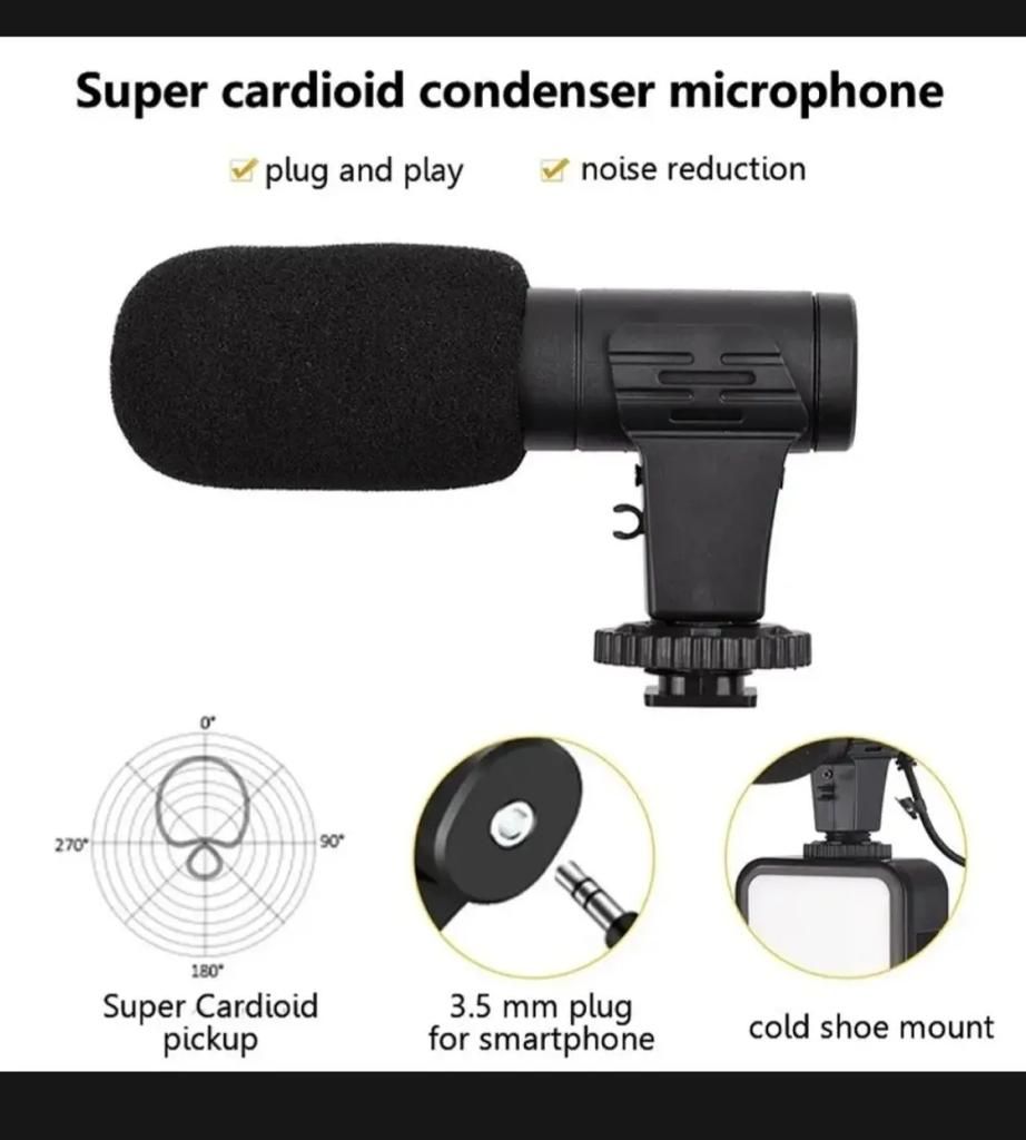 Ay-49 Vlogger Video Making Kits Vlog Microphone Led Fill Light Mini Tripod Mobile Holder with remote Good quality View Gallery - Pakistan