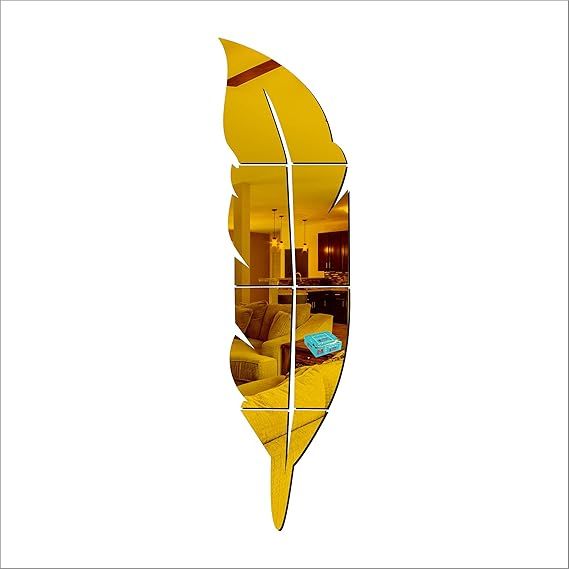 3d Acrylic Wall leaf Mirror reflection Room Decor View Gallery - Pakistan