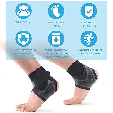 1 Pcs Right Foot Breathable Ankle Brace for Sprained Ankle,Stabilize Ligaments,Prevent Re Injury for men &amp; women with Adjustable Wrap View Gallery - Pakistan