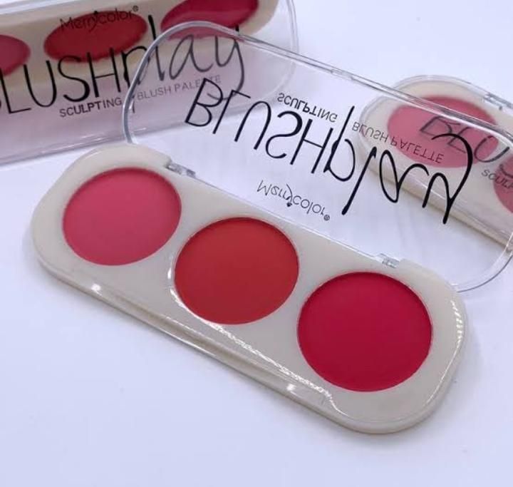 3 Color Makeup Blush Palette Mineral Powder Red Rouge Long Lasting Natural Cheek Blusher (random color)