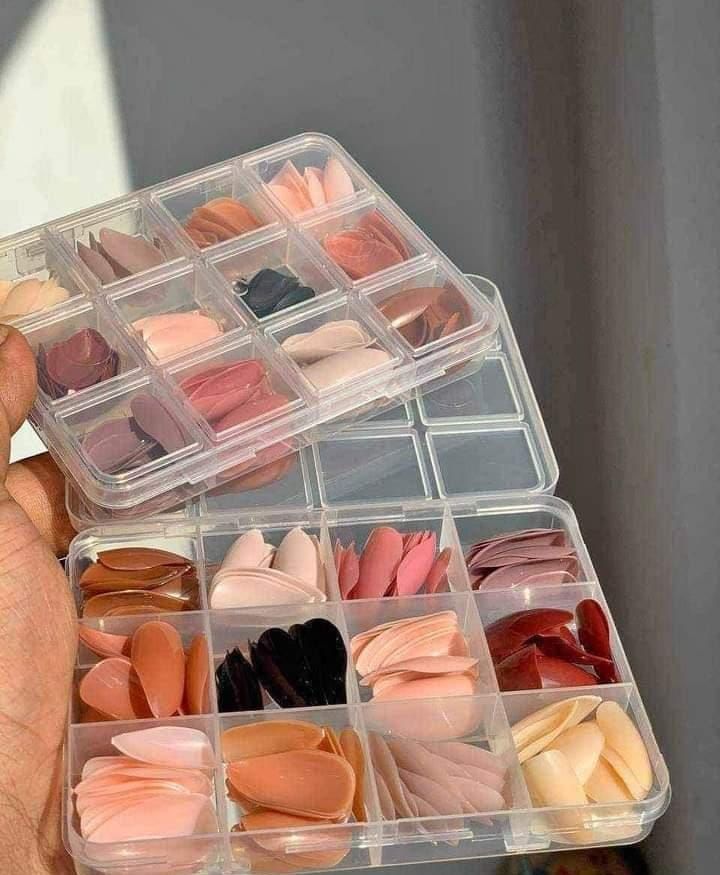 144 PCs nails box colorful and Shiny nails box (Random Color) View Gallery - Pakistan