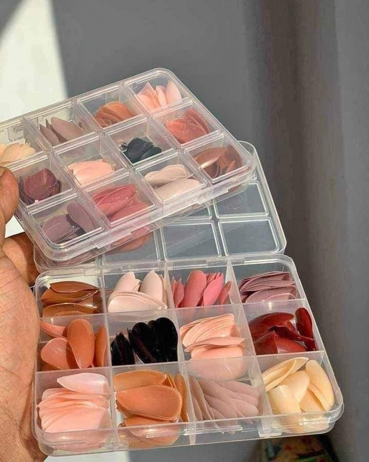 144 PCs nails box colorful and Shiny nails box (Random Color) View Gallery - Pakistan