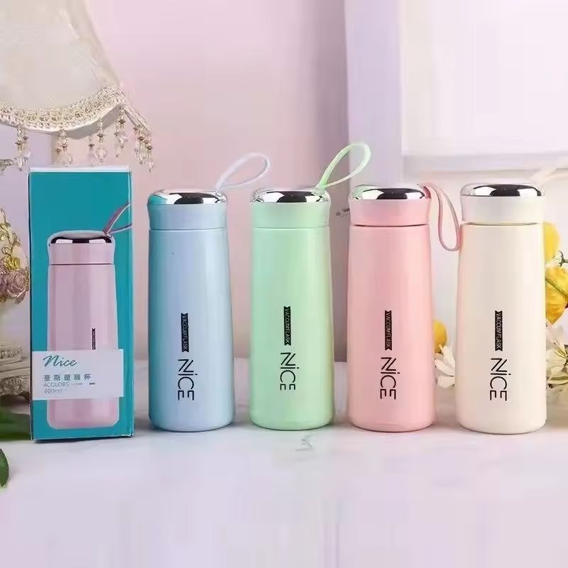 Nice Glass Bottle Water Mini Flask Bottle With Vaccum Flask And Loop Temperature Resistant, 400ml (random Colors) View Gallery - Pakistan