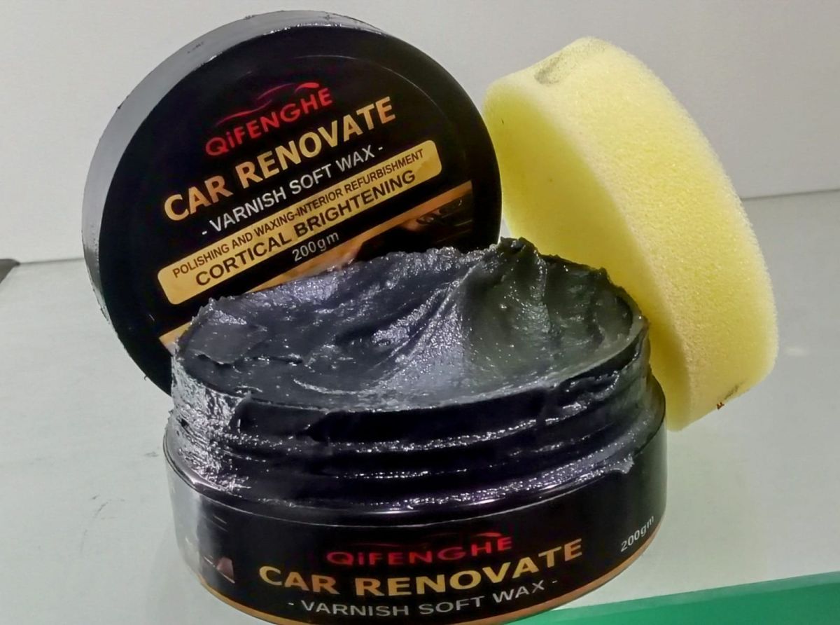 QIFENGHE Car Plastic Restorer - Auto Interior &amp;amp; Panel Renewal Wax Coating Agent Car Wax Car Wax Polish 200gm + sponge