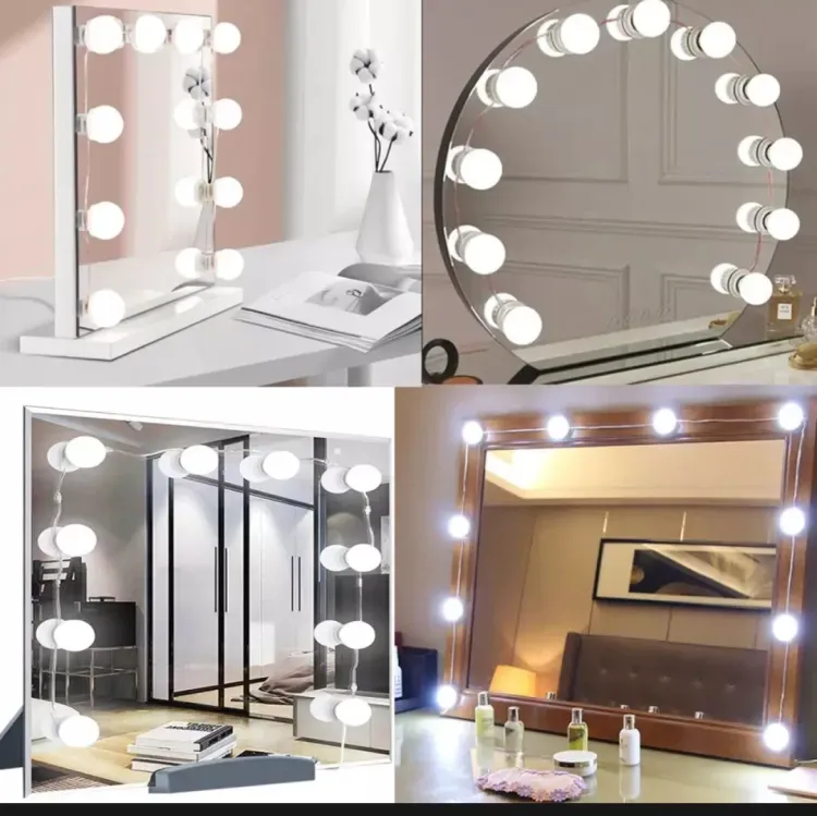 Vanity Mirror Fill 10Pc Light Bulb | Changeable Luminance 3 Colors LED USB String Dimmable Vanity Light View Gallery - Pakistan
