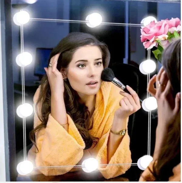 Vanity Mirror Fill 10Pc Light Bulb | Changeable Luminance 3 Colors LED USB String Dimmable Vanity Light View Gallery - Pakistan