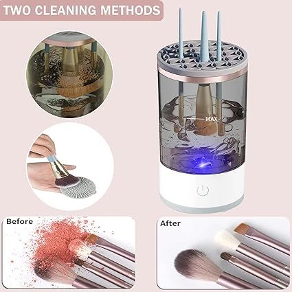 3 In 1 Electric Makeup Brush Cleaner | Automatic Make Up Brush Holder Cleaner Machine View Gallery - Pakistan