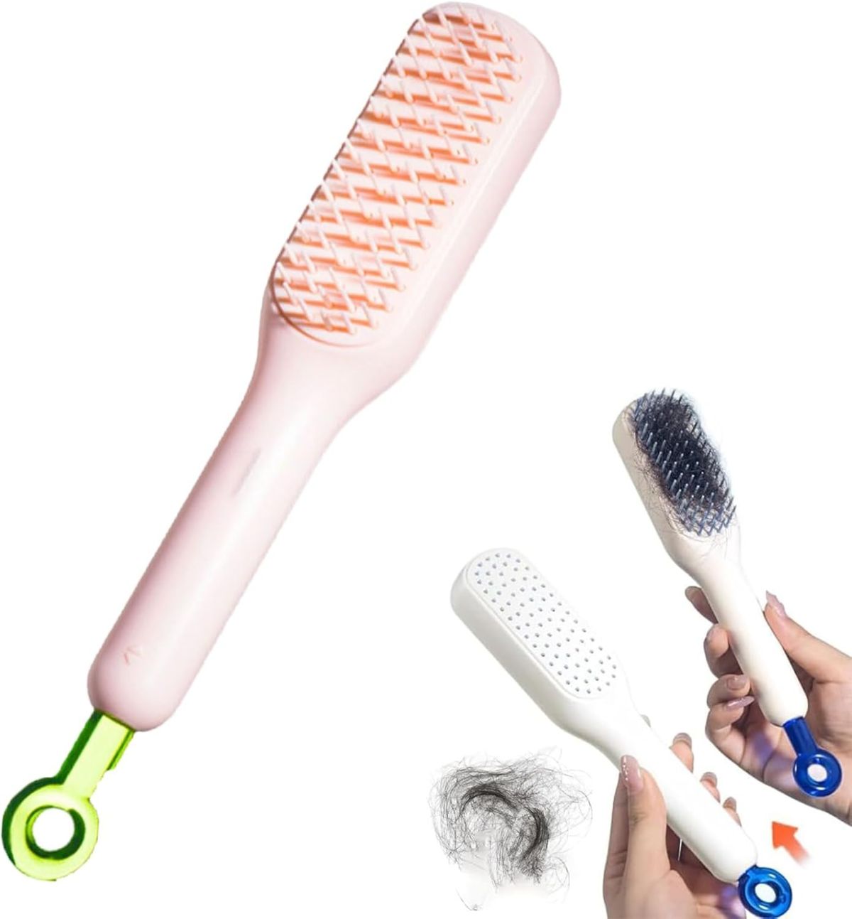 Self Cleaning Magic hair brush, One-click Cleaning Telescopic Hair Comb –  (random Color) View Gallery - Pakistan