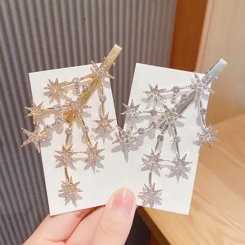 Korean Star Hair Pin For Girls Pack of 2 View Gallery - Pakistan