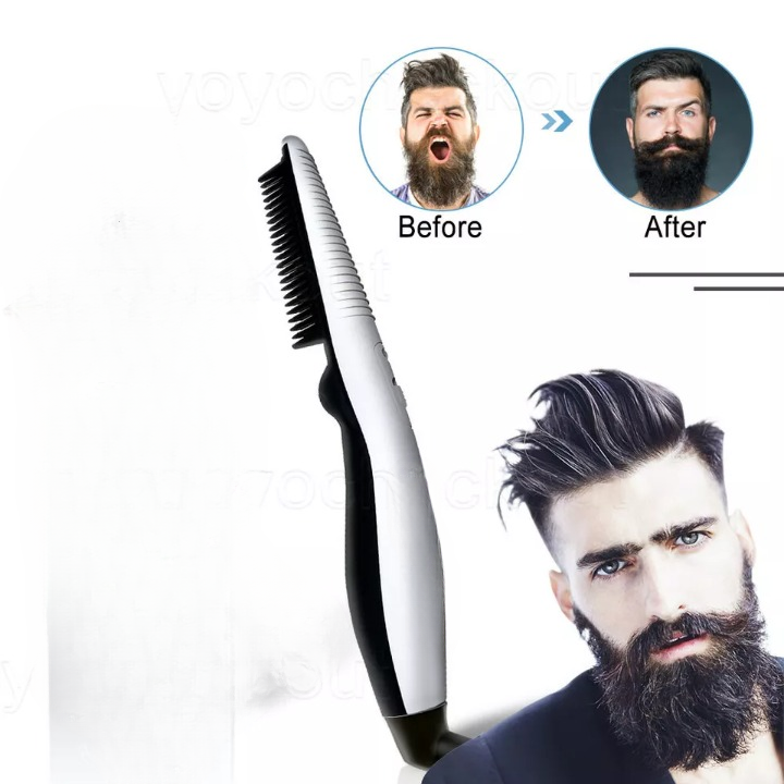Rechargeable Hair Curler Beard Shawl Comb Multi functional Hair Straightener Comb Brush - Imported View Gallery - Pakistan