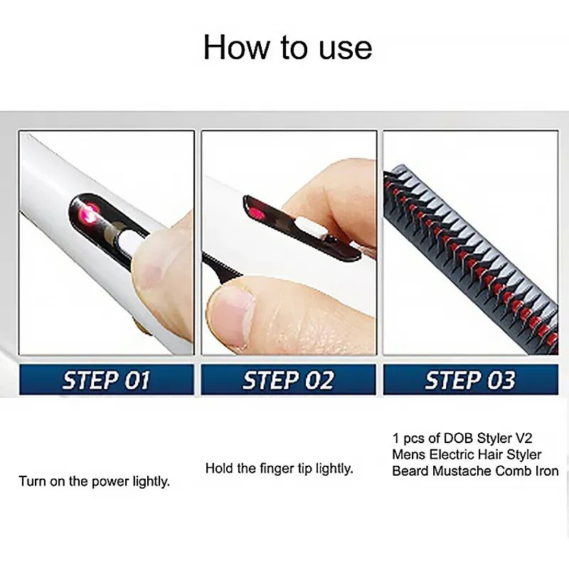 Rechargeable Hair Curler Beard Shawl Comb Multi functional Hair Straightener Comb Brush - Imported View Gallery - Pakistan