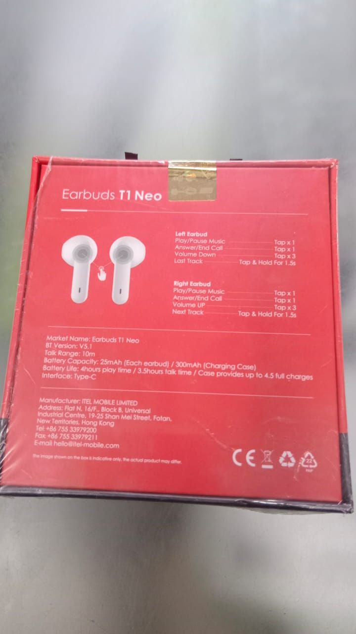 ITEL EARBUDS Model T1 NEO 18 hours playback View Gallery - Pakistan