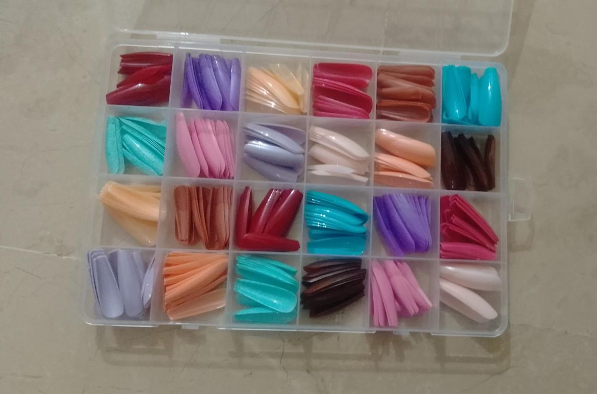 288 PCs colorful and Shiny nails box (Random Color) View Gallery - Pakistan