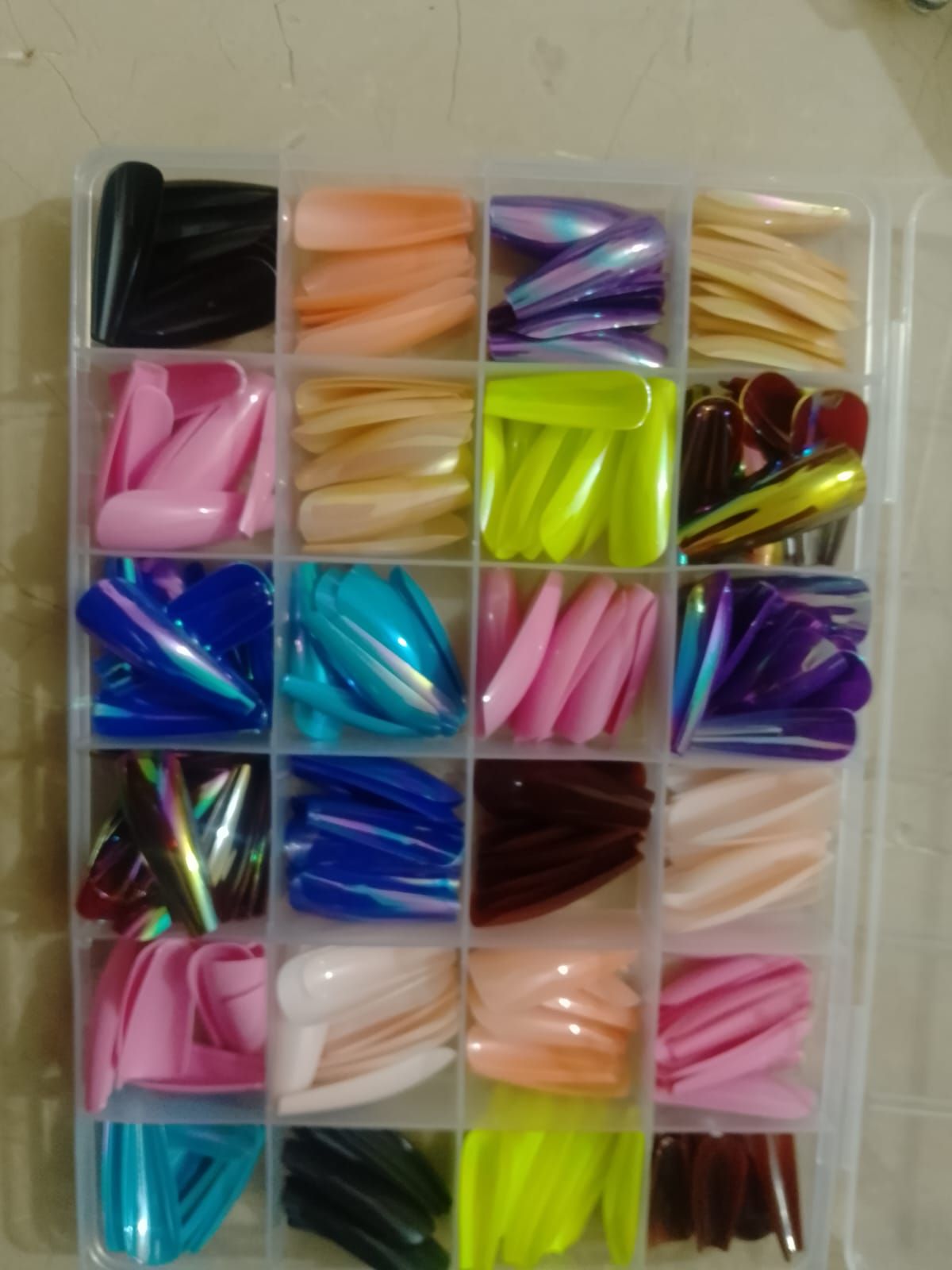288 PCs colorful and Shiny nails box (Random Color) View Gallery - Pakistan