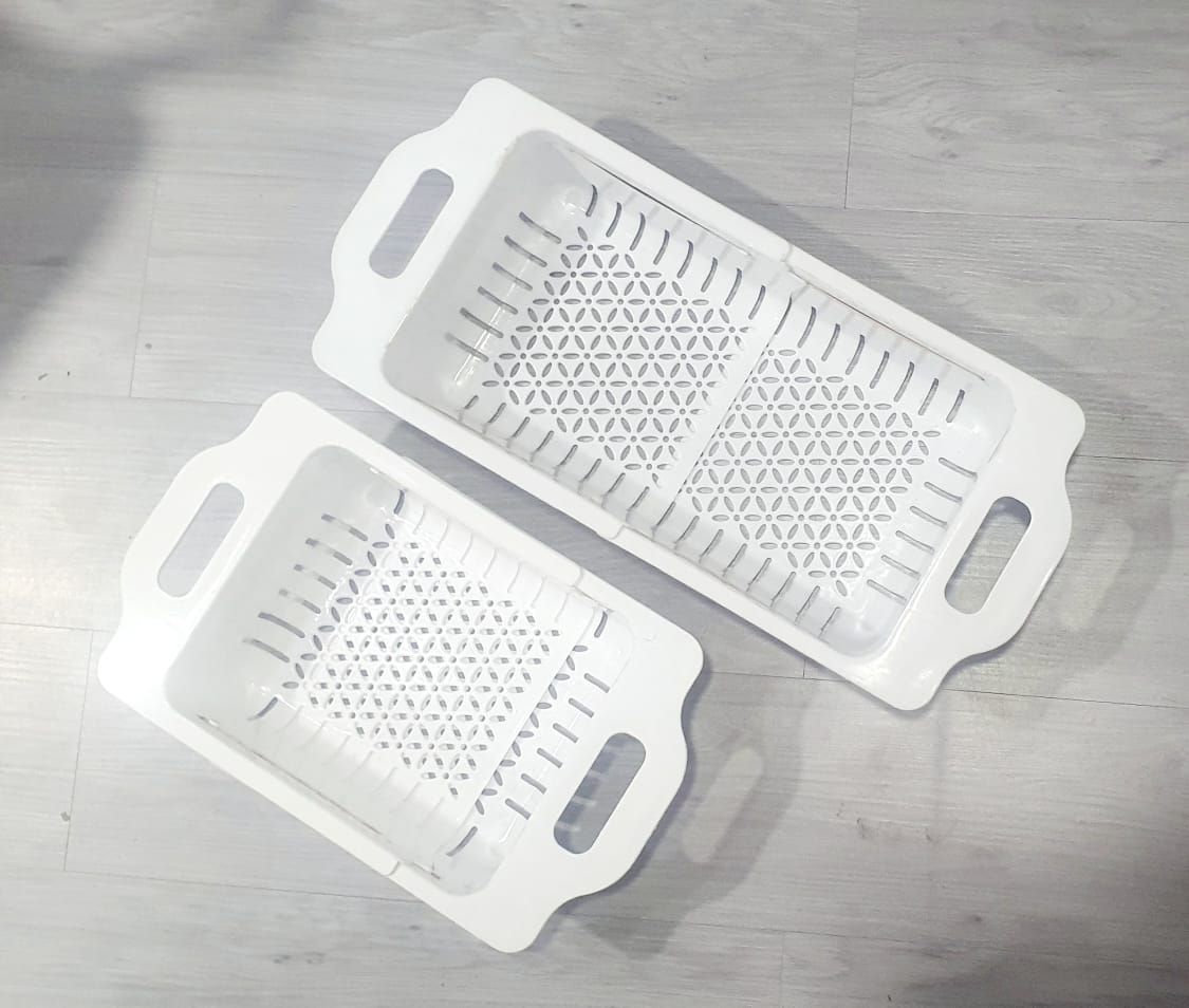 Kitchen Plastic Dish Drainer and Drying Rack Sink Basket for Washing Bowls Utensils Vegetables Fruits Storage Organizer (Random color) View Gallery - Pakistan