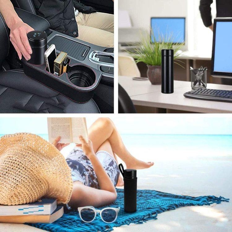 Temperature Display Indicator Insulated Stainless Steel Hot &amp; Cold Flask Bottle (Random Color) (500 ML ) View Gallery - Pakistan