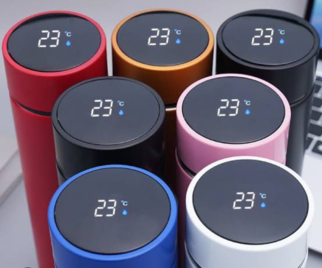 Temperature Display Indicator Insulated Stainless Steel Hot &amp; Cold Flask Bottle (Random Color) (500 ML ) View Gallery - Pakistan
