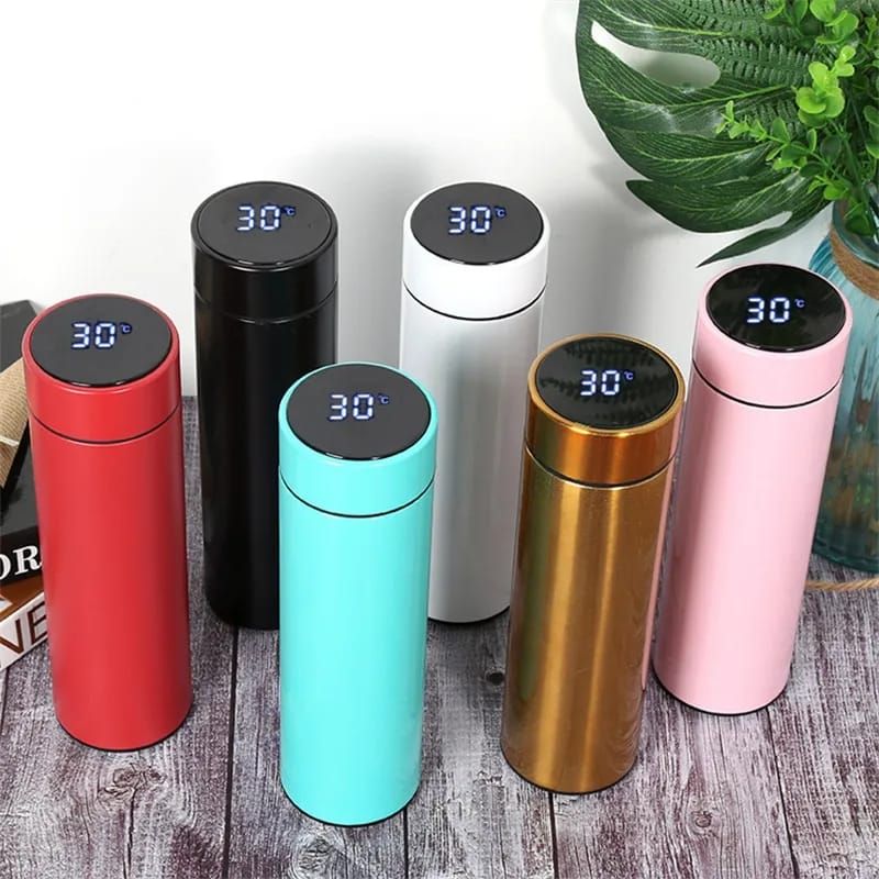 Temperature Display Indicator Insulated Stainless Steel Hot &amp; Cold Flask Bottle (Random Color) (500 ML ) View Gallery - Pakistan