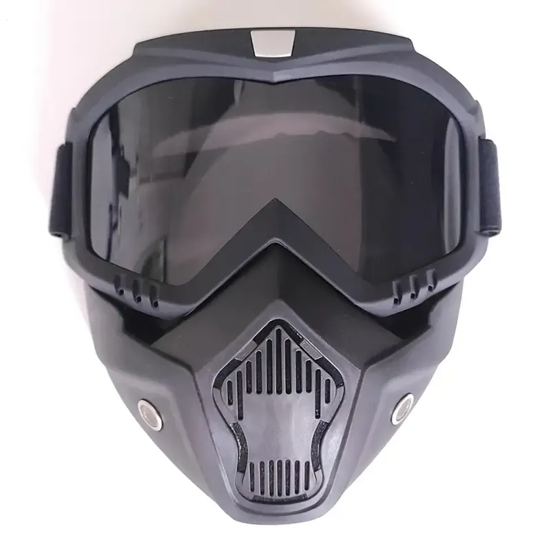 Motorcycle Goggles with Removable Full Face Mask Riding Glasses Dirt Bike ATV Motocross Detachable Eyewear (Random glass Shade) View Gallery - Pakistan