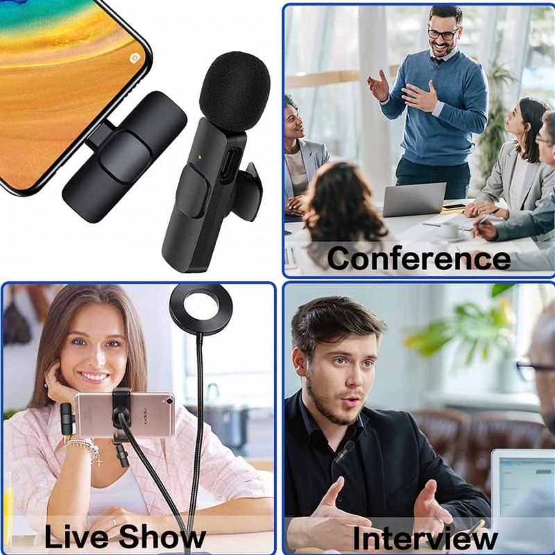 k11 Type-C Wireless Microphone K8 Collar Mic for Type C - Noise Cancellation Reduction Wireless Mic for Phone for Mobile Phone Camera, View Gallery - Pakistan
