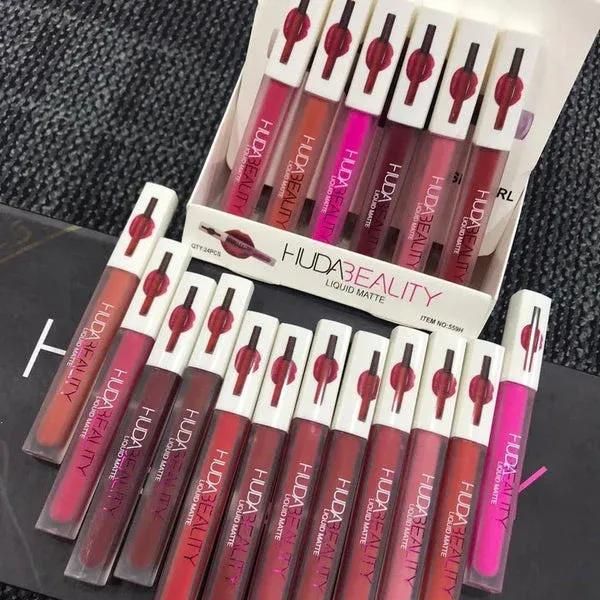 Pack Of 12 Multicolor Lip Gloss Huda Beauty For Girls And Women View Gallery - Pakistan