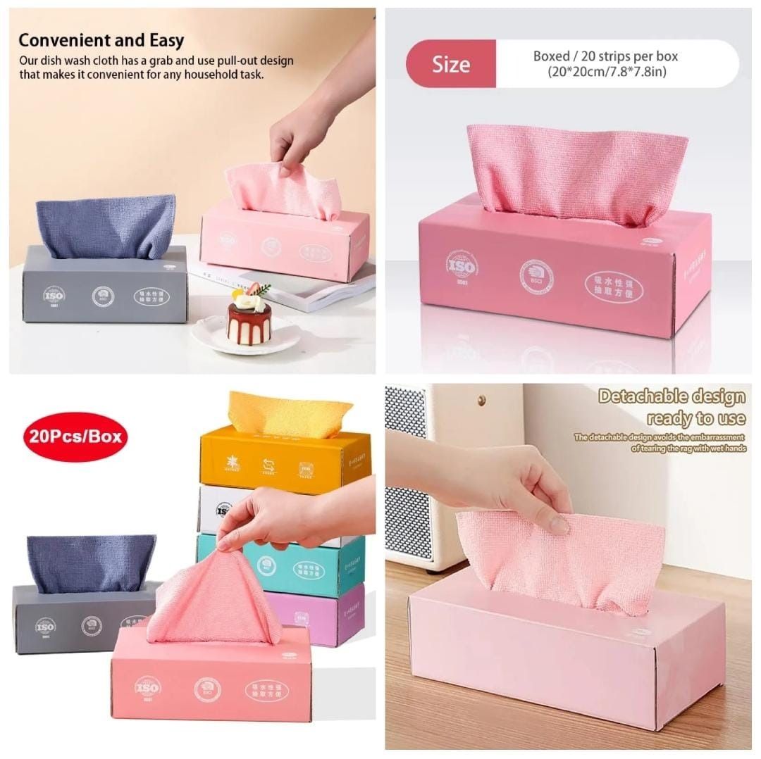 Microfiber Towel Reusable Pack of 20 Pcs Box Random Color View Gallery - Pakistan