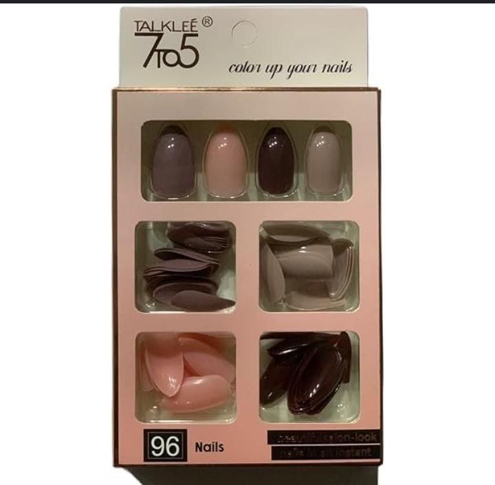 96 PCs nails without glue or sticker (Random Color) View Gallery - Pakistan