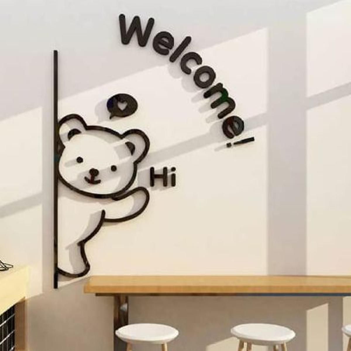 3d wall art with cute teddy bear shaped for home &amp;amp; office decorations Wooden wall Art
