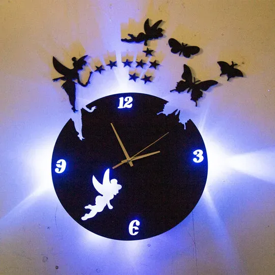 3d wall clock with light Wooden Clock With Light And Premium Design View Gallery - Pakistan