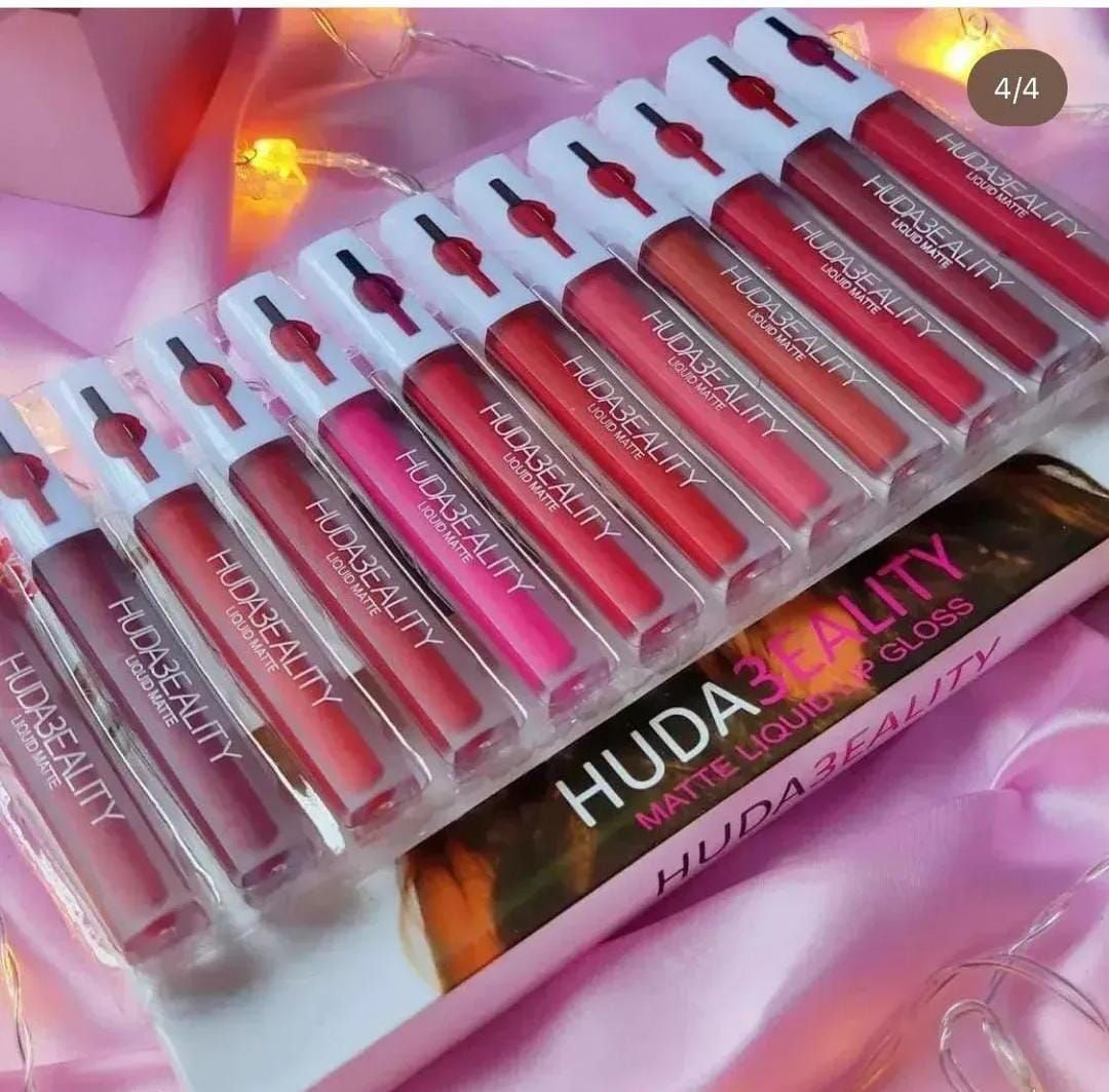 Pack Of 12 Multicolor Lip Gloss Huda Beauty For Girls And Women View Gallery - Pakistan
