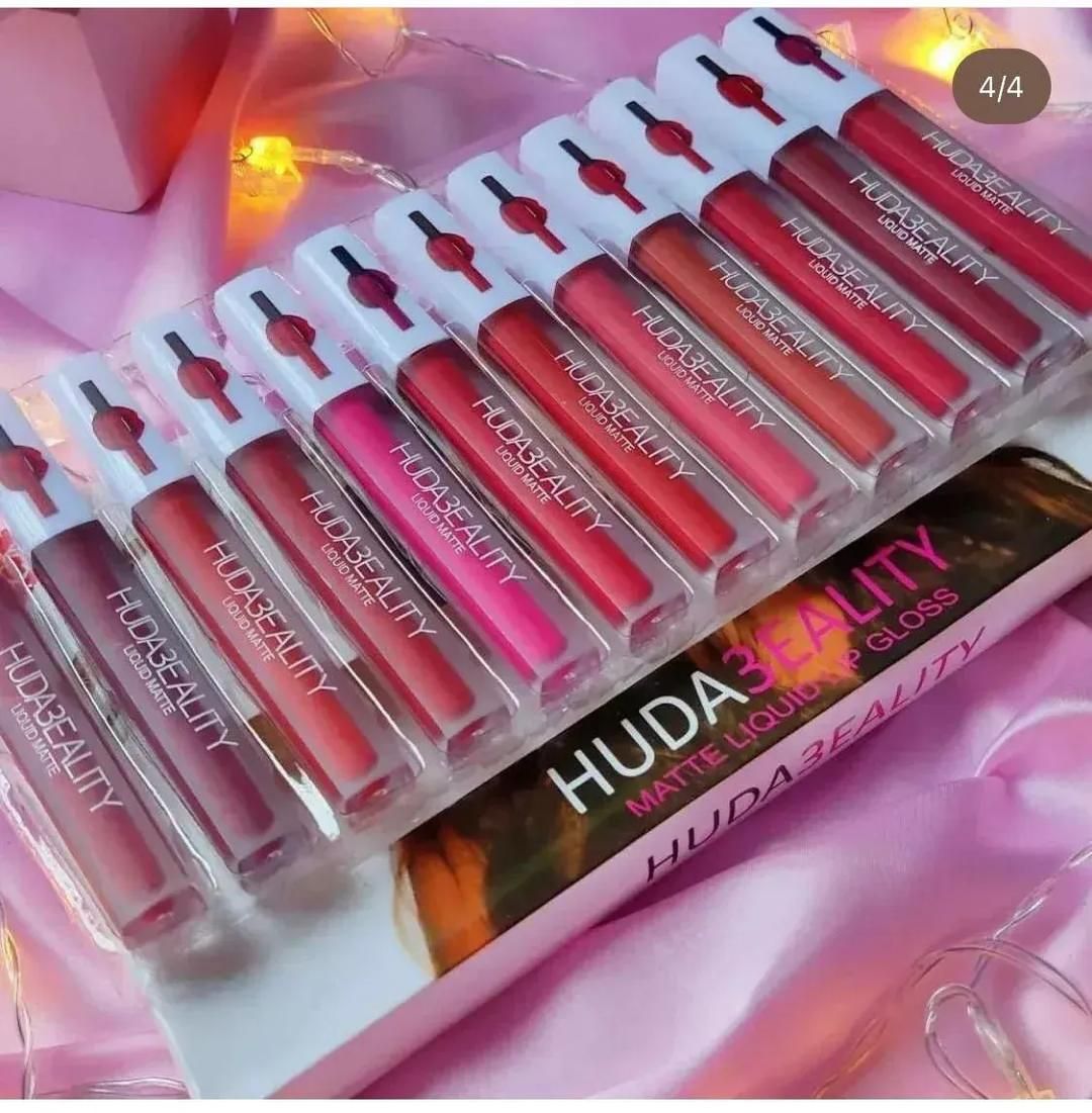 Pack Of 12 Multicolor Lip Gloss Huda Beauty For Girls And Women View Gallery - Pakistan