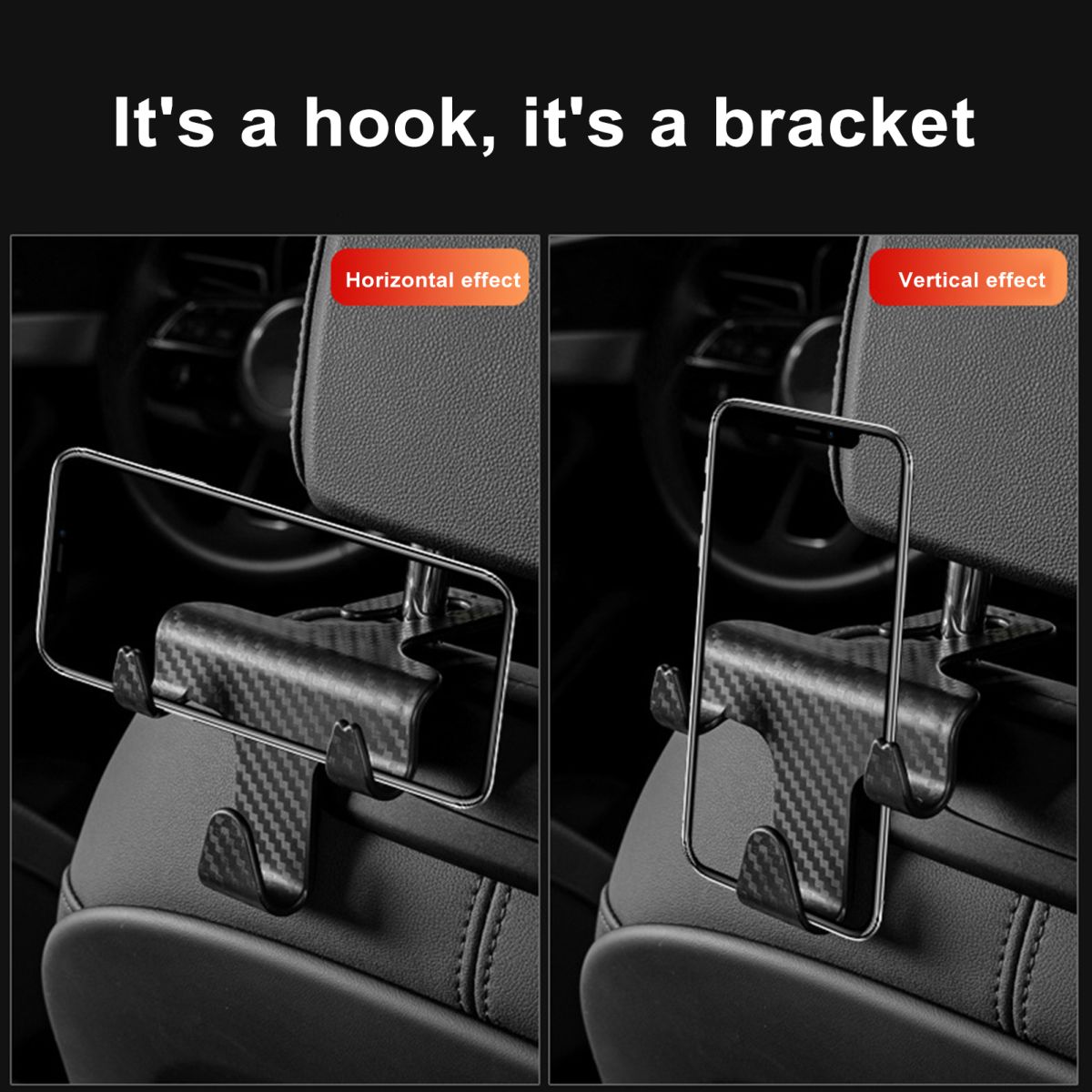 Universal Car Seat Back Hook Headrest Hanger Bag Clothes Hanging Storage Hooks With Phone Holder Duarable Hook Auto Interior Accessories View Gallery - Pakistan