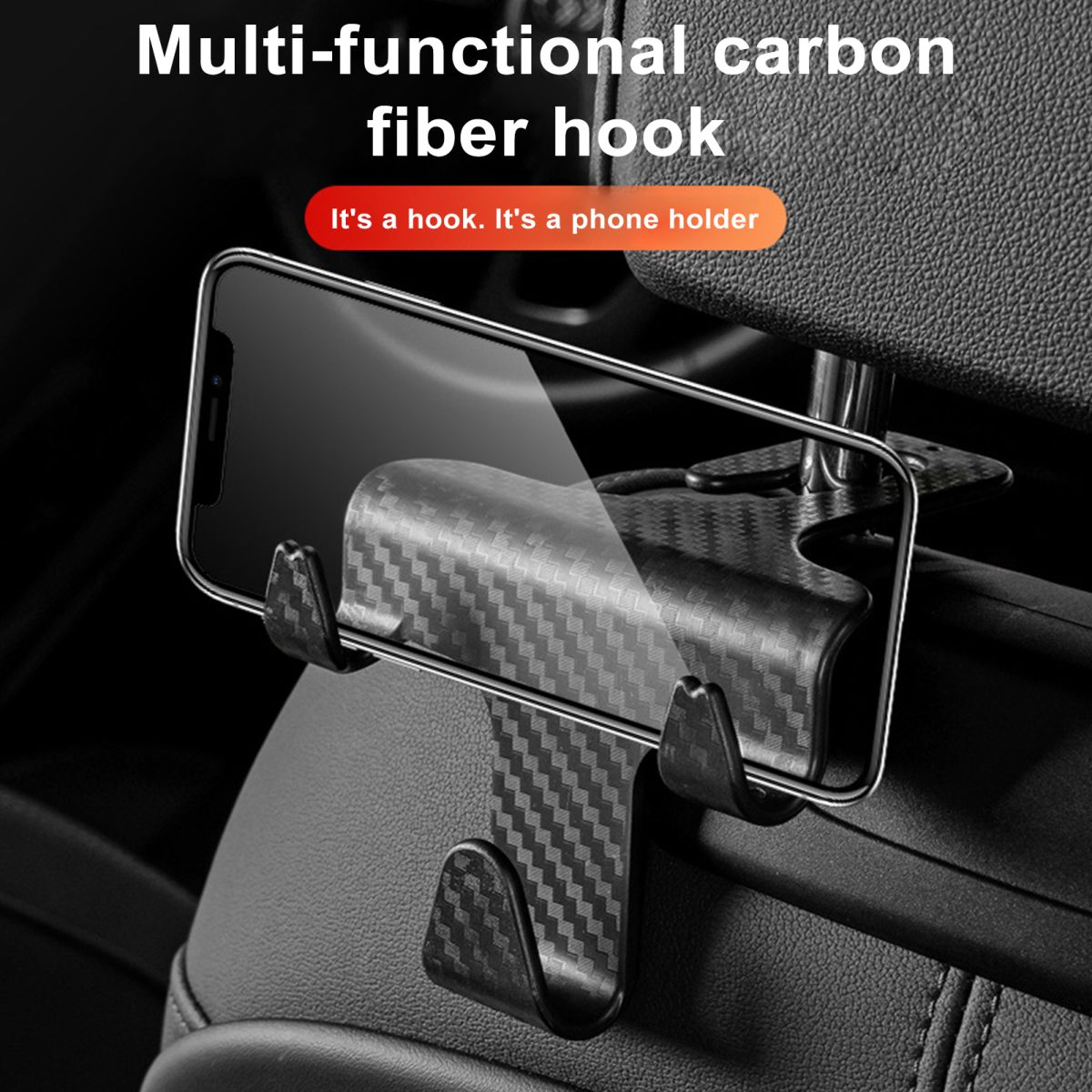 Universal Car Seat Back Hook Headrest Hanger Bag Clothes Hanging Storage Hooks With Phone Holder Duarable Hook Auto Interior Accessories View Gallery - Pakistan