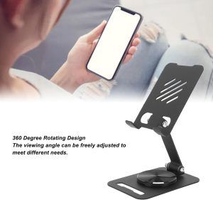360-Degree Rotate Metal Desk Mobile Phone &amp;amp; Tablet Holder Stand (Random Color)