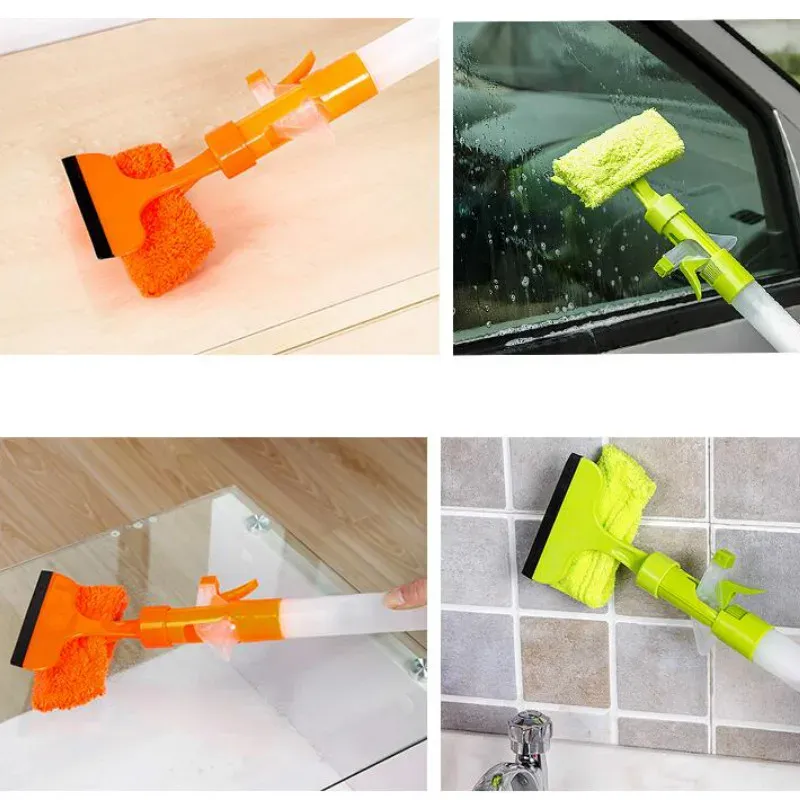 3 in 1 Fiber Wiper Sprayer  Wash, Wipe and Soak | Window Squeegee Kit, Cleaning Tool with Detachable Microfiber Cloth Rubber Scraper &amp; Sprayer, Portable Window Cleaner Combo for Car, (Random color) View Gallery - Pakistan