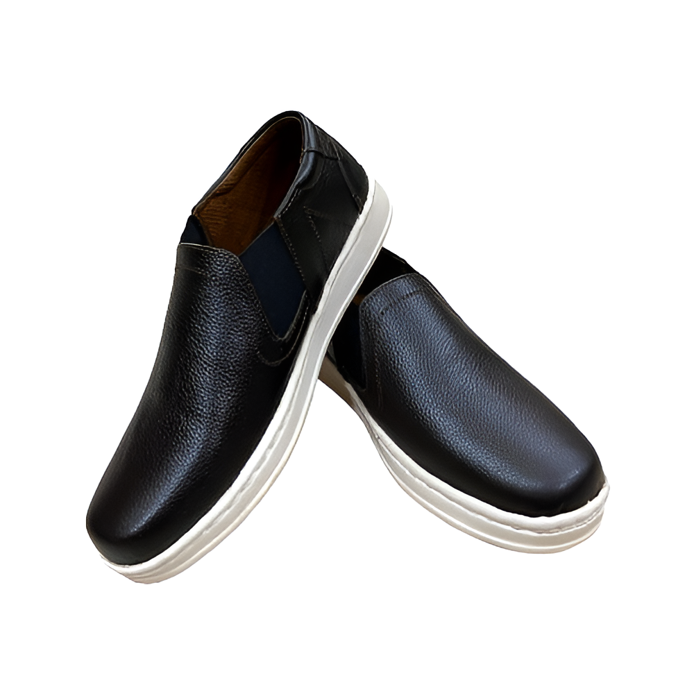 Finished cow leather sneakers for men (Dark Chocolate Brown) View Gallery - Pakistan