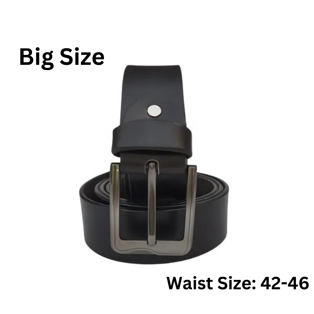 (Big Size) - Men buffalo leather belt | Waist Belt for boys &amp;amp; Mens (Black)
